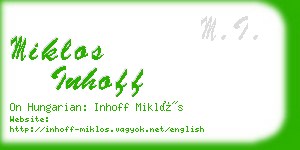 miklos inhoff business card